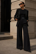 BERROSSA Tailored Belted Blazer Black