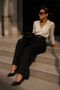 BERROSSA Tailored Wide Leg Trousers Black